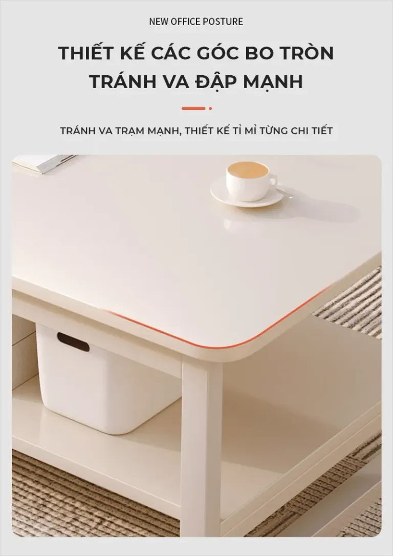 Bàn Trà Sofa Phòng Khách Chân Sắt Sơn Tĩnh Điện Thương Hiệu ILUMIA - GM135