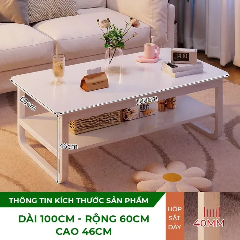 Bàn Trà Sofa Phòng Khách Chân Sắt Sơn Tĩnh Điện Thương Hiệu ILUMIA - GM135