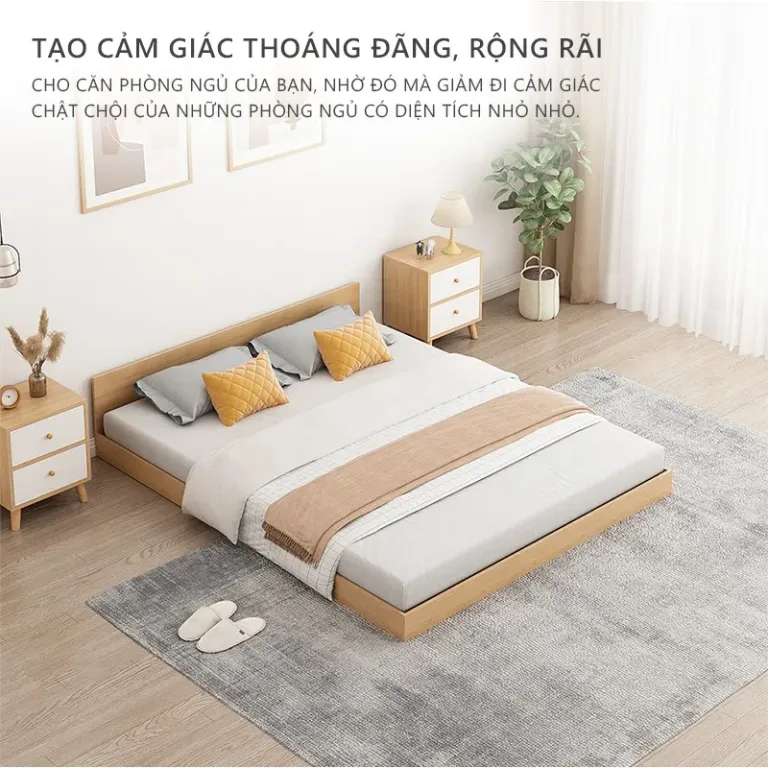 Giường Đôi Bệt, Pallet Gỗ Giường 2m Gỗ MDF Phủ Melamine Tháo Lắp Decor Phòng Thương Hiệu ILUMIA - GP310