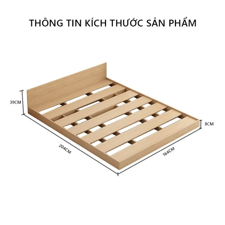 Giường Đôi Bệt, Pallet Gỗ Giường 2m Gỗ MDF Phủ Melamine Tháo Lắp Decor Phòng Thương Hiệu ILUMIA - GP310