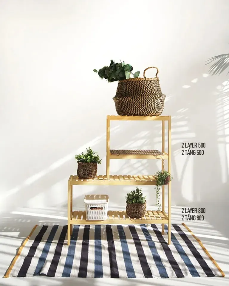 Kệ Giày Gỗ 2 Tầng Shoe Rack Size 500 / 800 / 1000