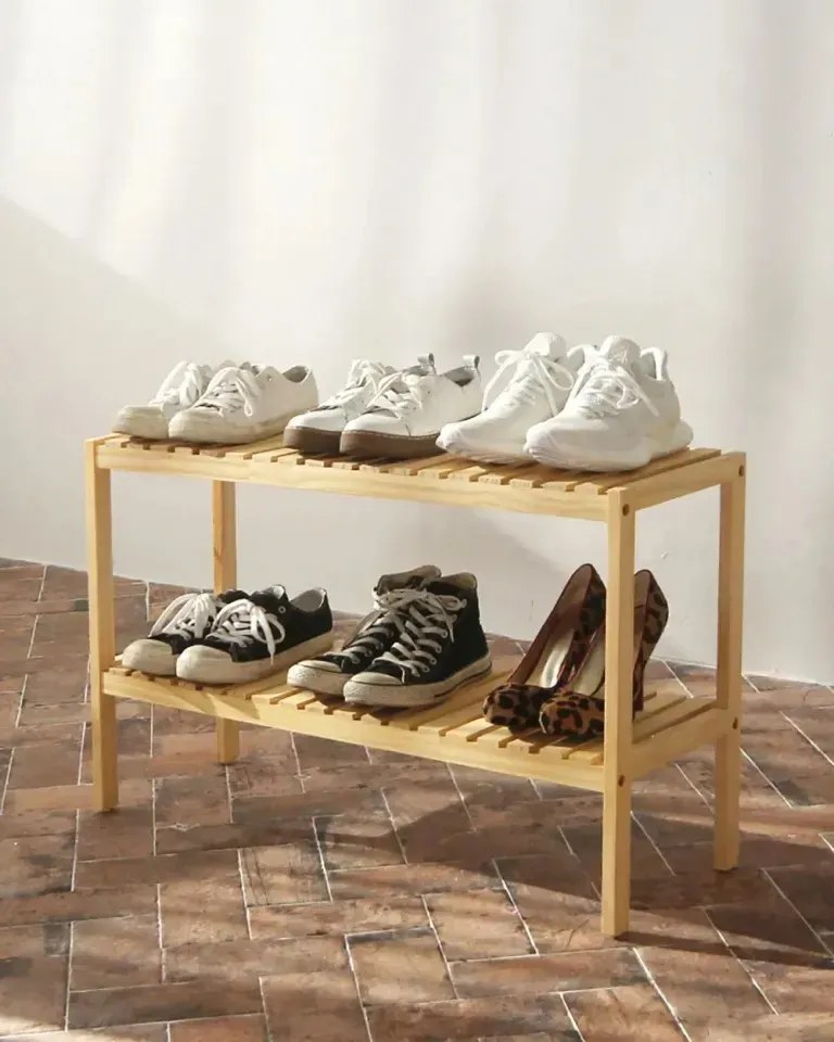 Kệ Giày Gỗ 2 Tầng Shoe Rack Size 500 / 800 / 1000