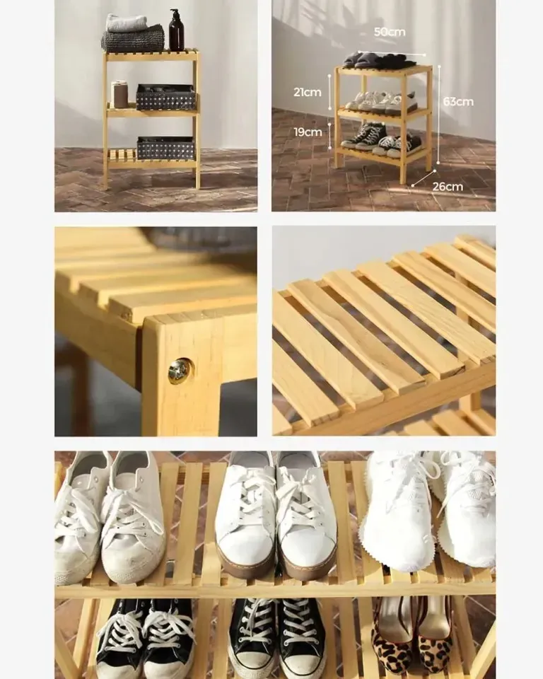 Kệ Giày Gỗ 3 Tầng Shoe Rack Size 500 / 800 / 1000