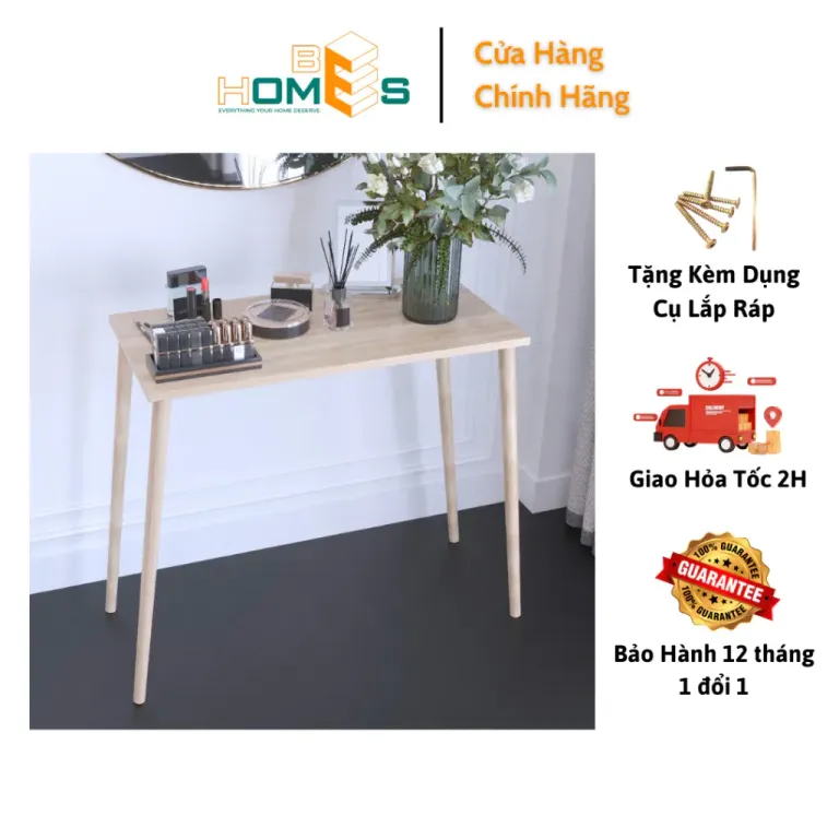 Bàn Làm Việc, Bàn Học, Bàn Gaming Behomes Chân Gỗ Tự Nhiên