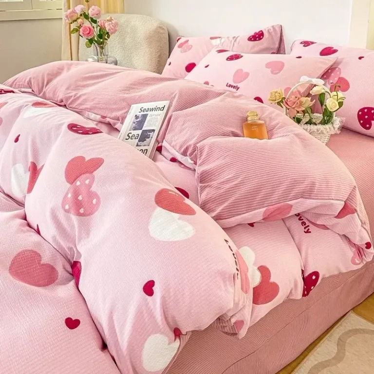 Bộ Chăn Ga Gối Cotton Poly Emmibedding Phong Cách Hàn QuốC Drap Giường Cotton Hot Trend (Không Kèm RuộT) Bst6