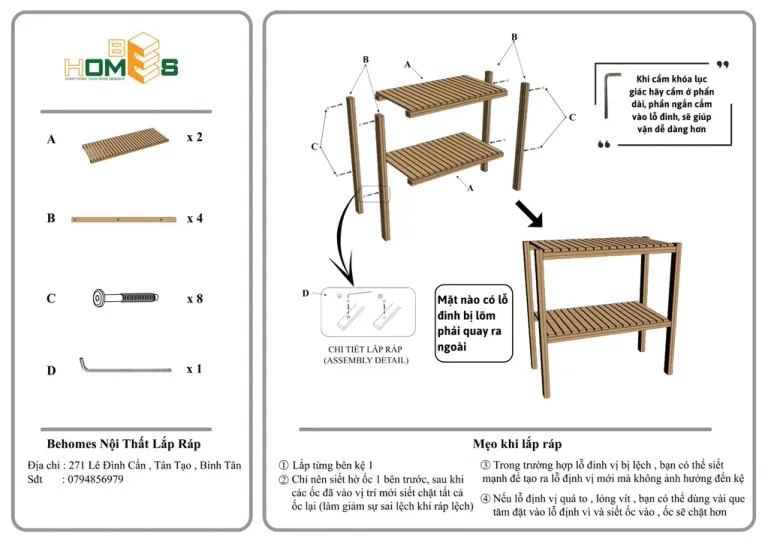 Kệ Giày Gỗ 2 Tầng 50cm