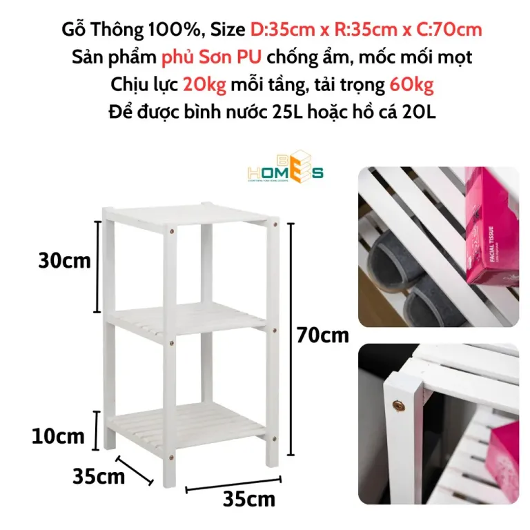 Kệ Tab Gỗ 3 Tầng