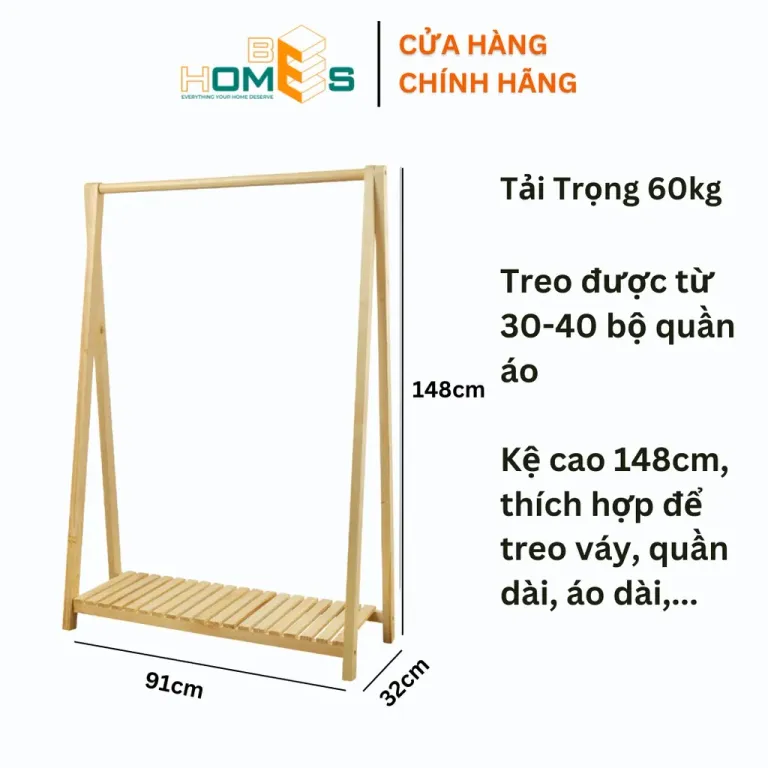 Kệ Treo Quần Áo 1 Tầng