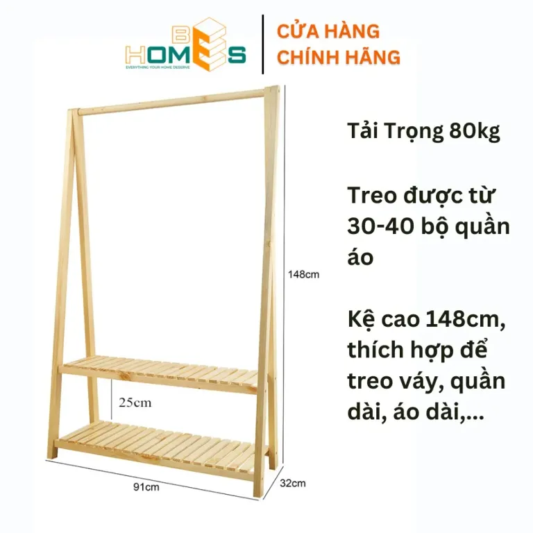 Kệ Treo Quần Áo 2 Tầng