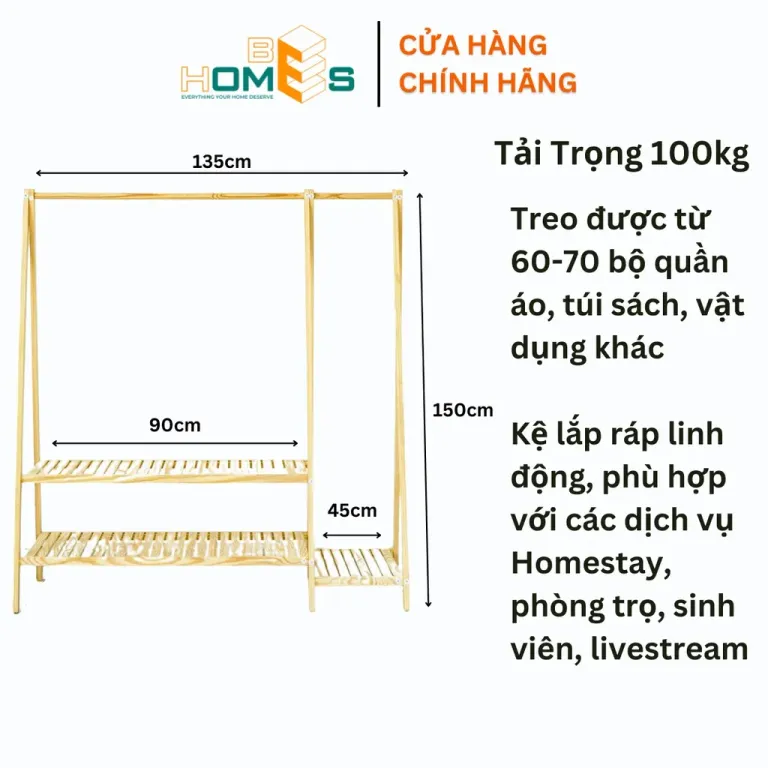 Kệ Treo Quần Áo Đôi