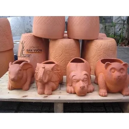 Chậu Cây Gốm Đất Nung (Terracotta) Hình CÚN D27xC15cm