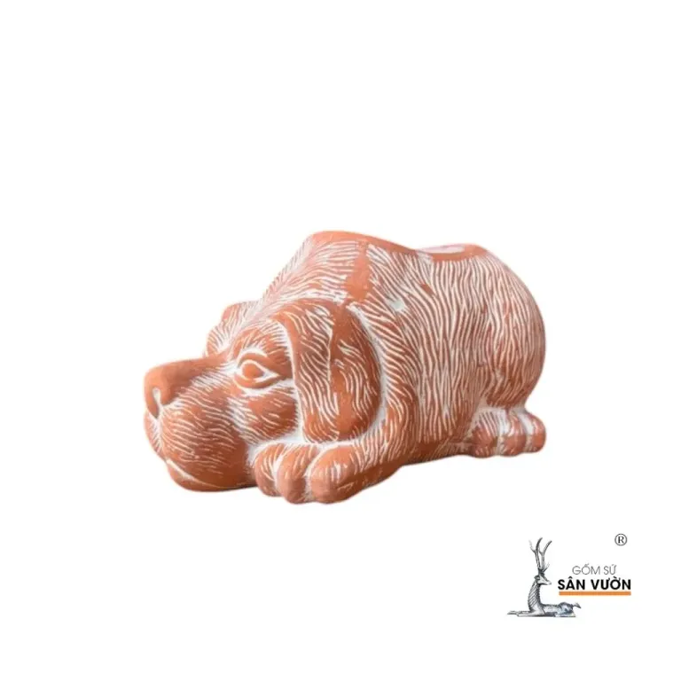 Chậu Cây Gốm Đất Nung (Terracotta) Hình CÚN D27xC15cm