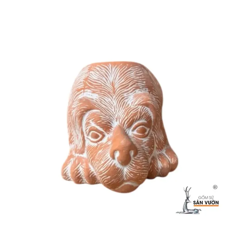 Chậu Cây Gốm Đất Nung (Terracotta) Hình CÚN D27xC15cm