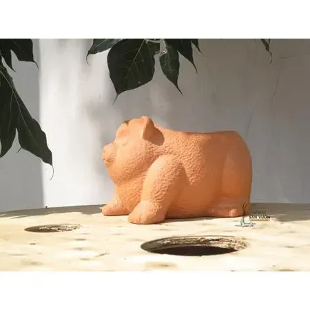 Chậu Cây Gốm Đất Nung (Terracotta) Hình GẤU D27xC15cm