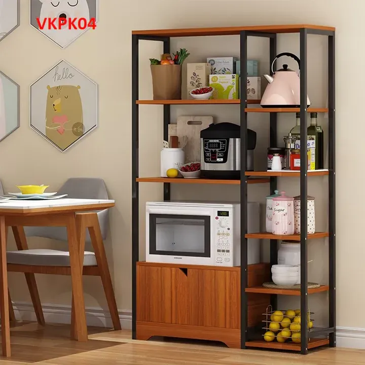 Kệ Đa Năng Để Đồ Nhà Bếp VKPK09 Khung Sắt Sàn Gỗ - VĐ Smart Furrniture NỘI THẤT LẮP RÁP VIENDONGADV