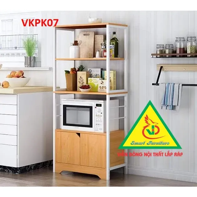 Kệ Đa Năng Để Đồ Nhà Bếp VKPK09 Khung Sắt Sàn Gỗ - VĐ Smart Furrniture NỘI THẤT LẮP RÁP VIENDONGADV