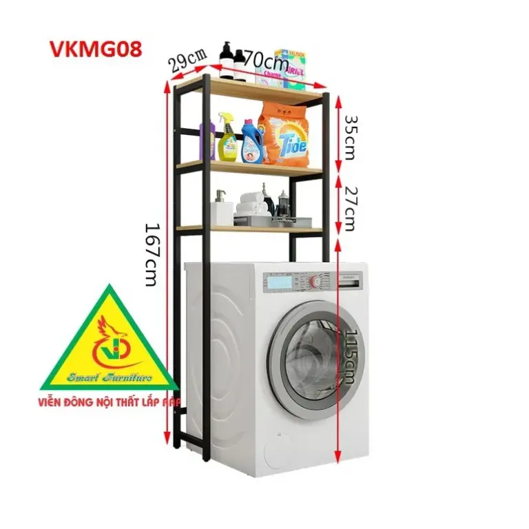 Kệ Máy Giặt 3 Tầng VKMG08 - VĐ Smart Furrniture NỘI THẤT LẮP RÁP VIENDONGADV