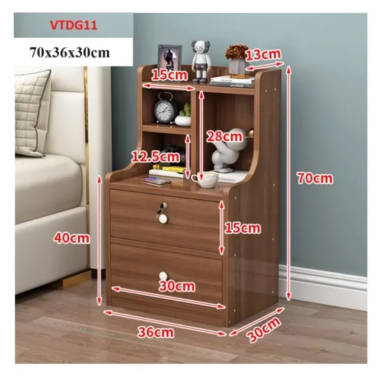 Tủ Đầu Giường, Tab Đầu Giường Gỗ MDF VTDG11 - VĐ Smart Furrniture NỘI THẤT LẮP RÁP VIENDONGADV