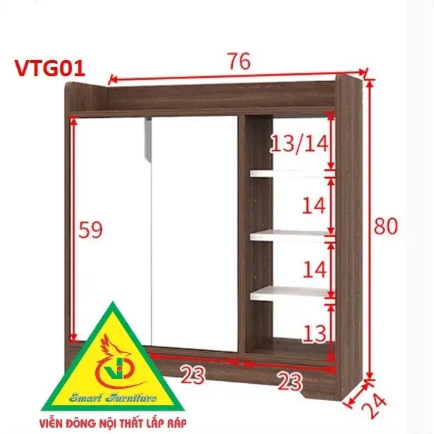 Tủ Giày Hiện Đại Nhiều Ngăn Để Giày VTG01- VĐ Smart Furrniture NỘI THẤT LẮP RÁP VIENDONGADV