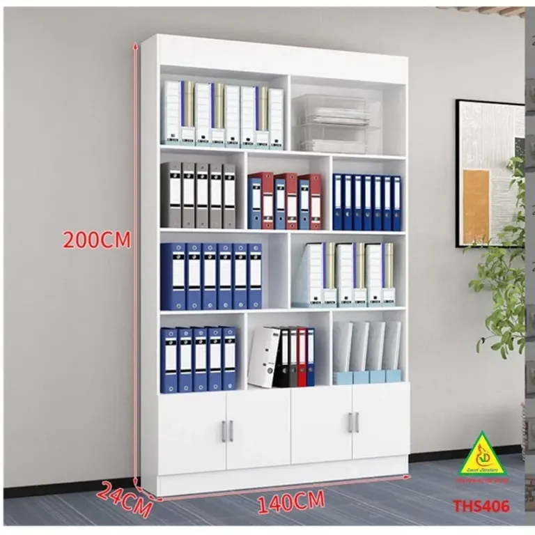 Tủ Hồ Sơ, Tủ Tài Liệu, Tủ Văn Phòng Gỗ MDF THS406 - VĐ Smart Furrniture NỘI THẤT LẮP RÁP VIENDONGADV