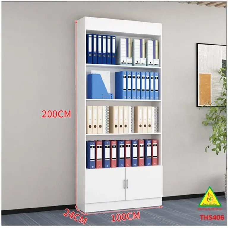 Tủ Hồ Sơ, Tủ Tài Liệu, Tủ Văn Phòng Gỗ MDF THS406 - VĐ Smart Furrniture NỘI THẤT LẮP RÁP VIENDONGADV