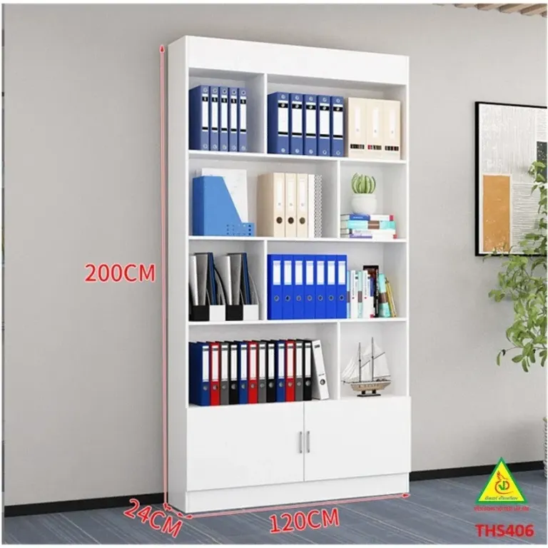 Tủ Hồ Sơ, Tủ Tài Liệu, Tủ Văn Phòng Gỗ MDF THS406 - VĐ Smart Furrniture NỘI THẤT LẮP RÁP VIENDONGADV