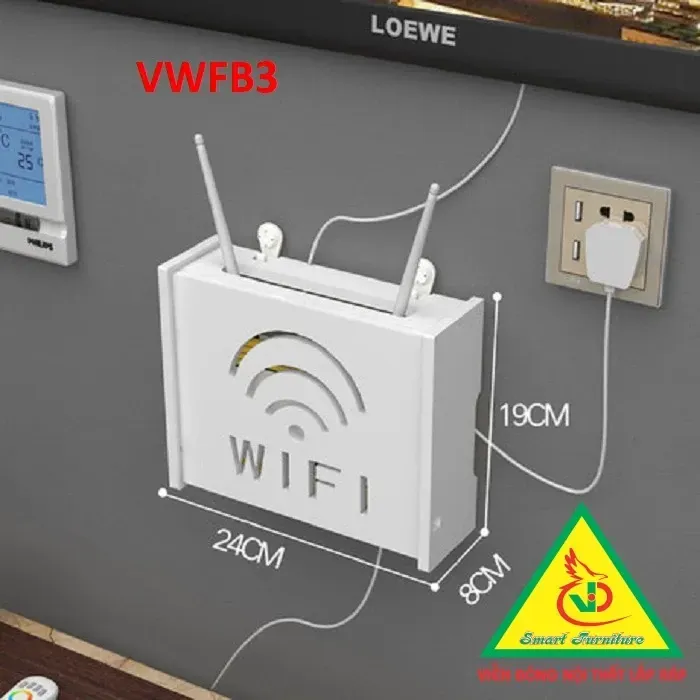 Tủ Kệ Đa Năng Để Wifi Gỗ Nhựa PVC VWFB01- VĐ Smart Furrniture NỘI THẤT LẮP RÁP VIENDONGADV