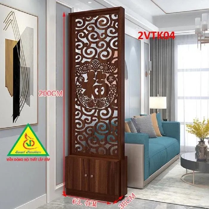 Tủ Kệ Kiêm Vách Ngăn Phòng Khách Nhà Bếp 2VTK03 - VĐ Smart Furrniture NỘI THẤT LẮP RÁP VIENDONGADV