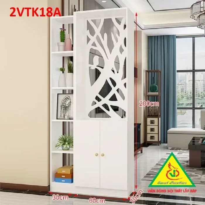 Tủ Kệ Kiêm Vách Ngăn Phòng Khách Nhà Bếp 2VTK18A - VĐ Smart Furrniture NỘI THẤT LẮP RÁP VIENDONGADV