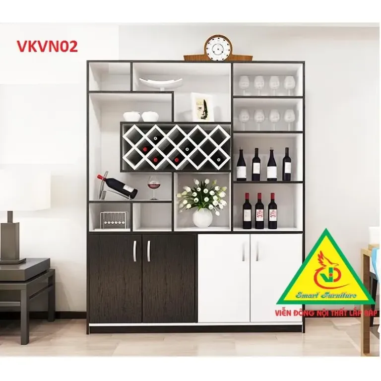 Tủ Kệ Trang Trí Kiêm Vách Ngăn Gỗ MDF VKVN02 - VĐ Smart Furrniture NỘI THẤT LẮP RÁP VIENDONGADV