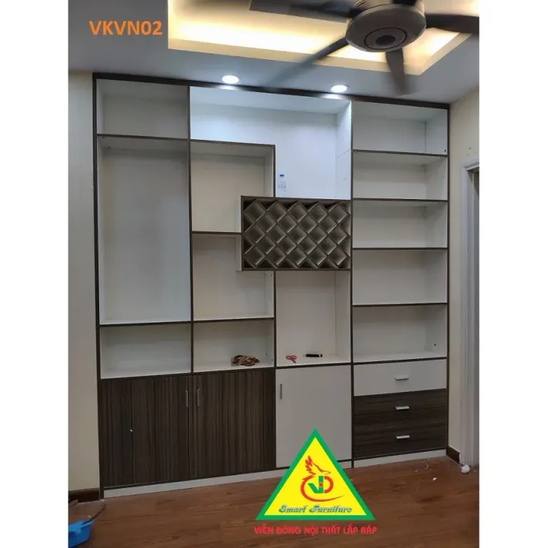 Tủ Kệ Trang Trí Kiêm Vách Ngăn Gỗ MDF VKVN02 - VĐ Smart Furrniture NỘI THẤT LẮP RÁP VIENDONGADV