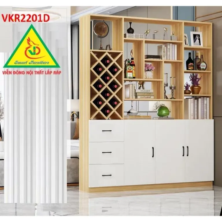 Tủ Kệ Trang Trí Vách Ngăn Gỗ MDF VKR2201C - VĐ Smart Furrniture NỘI THẤT LẮP RÁP VIENDONGADV