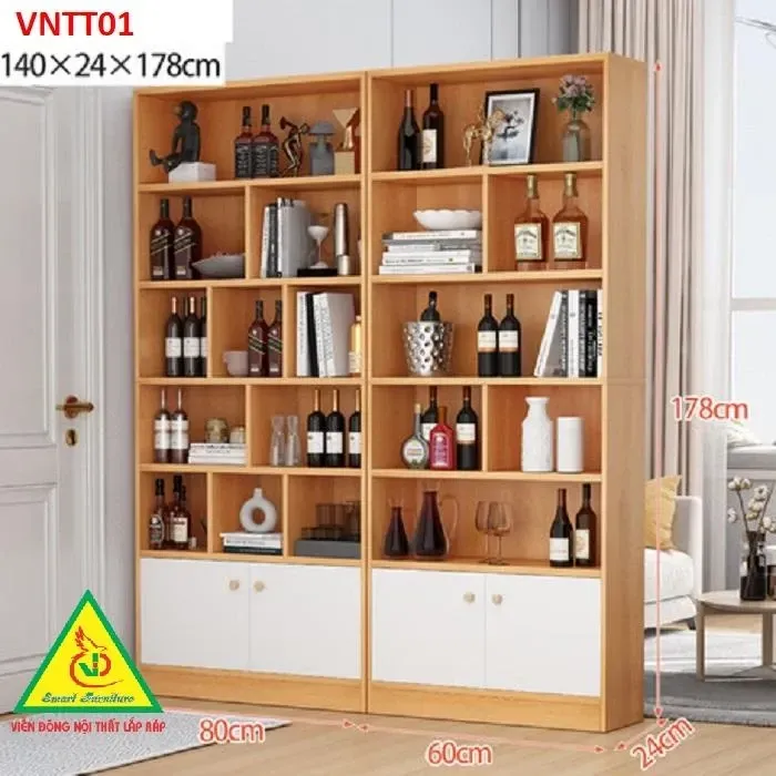 Tủ Kệ Trang Trí Vách Ngăn Gỗ MDF VNTT01 - VĐ Smart Furrniture NỘI THẤT LẮP RÁP VIENDONGADV