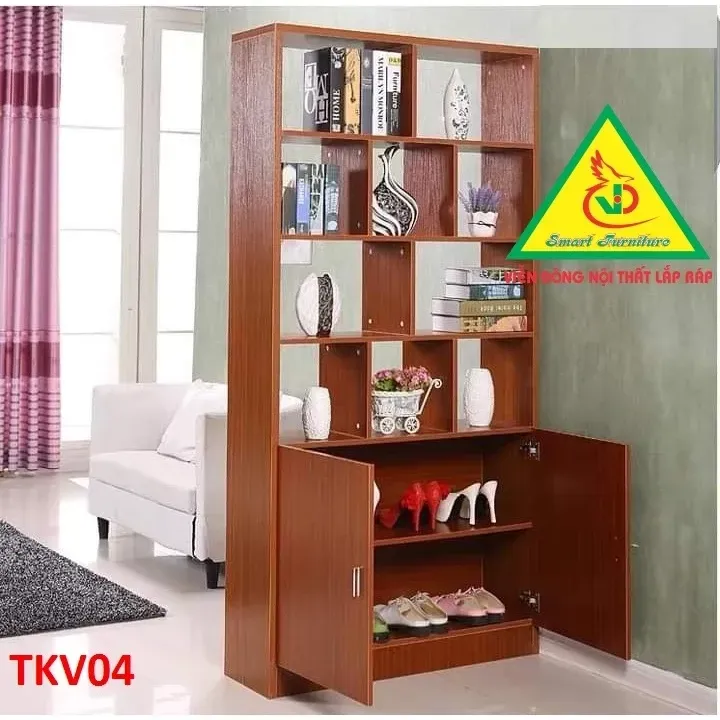 Tủ Kệ Vách Ngăn Trang Trí Gỗ MDF TKV03 - VĐ Smart Furrniture NỘI THẤT LẮP RÁP VIENDONGADV