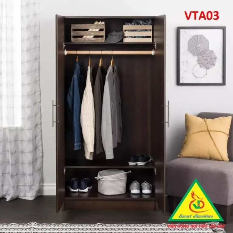 Tủ Quần Áo Thiết Kế Hiện Đại Gỗ MDF VTA03 - VĐ Smart Furrniture NỘI THẤT LẮP RÁP VIENDONGADV