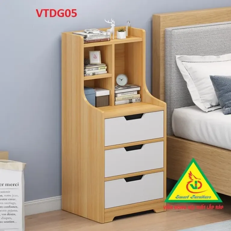 Tủ (Tab) Đầu Giường Gỗ MDF VTDG04 - VĐ Smart Furrniture NỘI THẤT LẮP RÁP VIENDONGADV