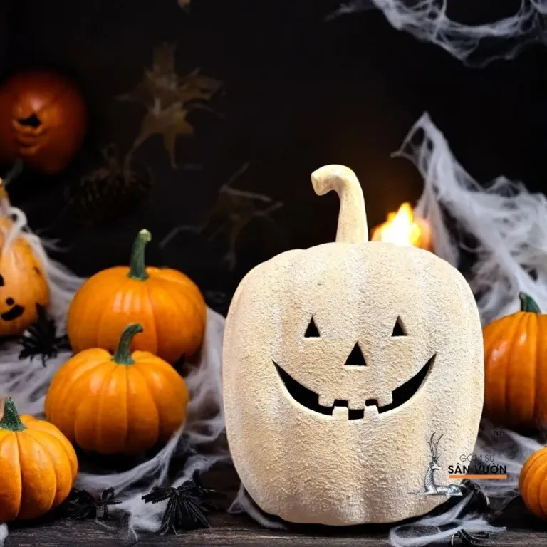 Tượng Gốm Hình Bí Ngô Halloween - Tượng Decor Sự kiện - Trang Trí Sân Vườn