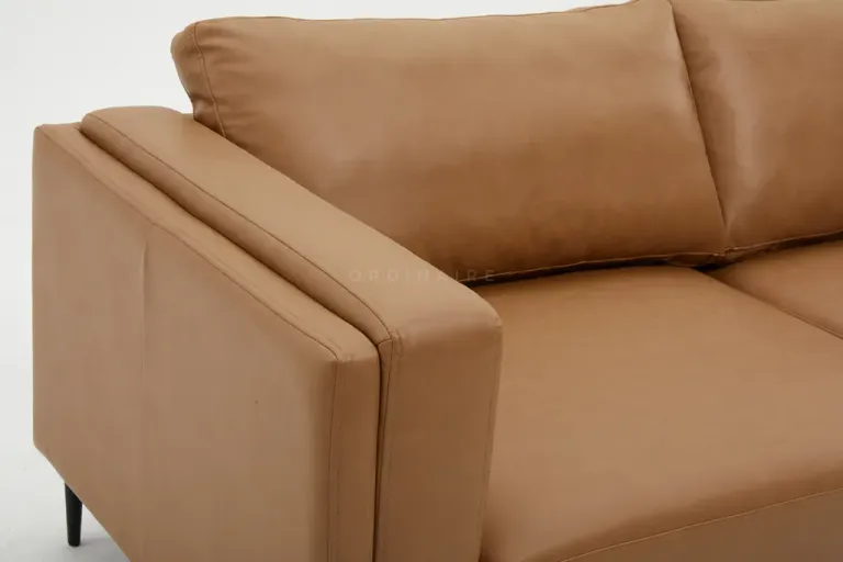 Walnut Brown Sofa ( 2 Chỗ Ngồi ) - Sofa Da Phong Cách Tối Giản