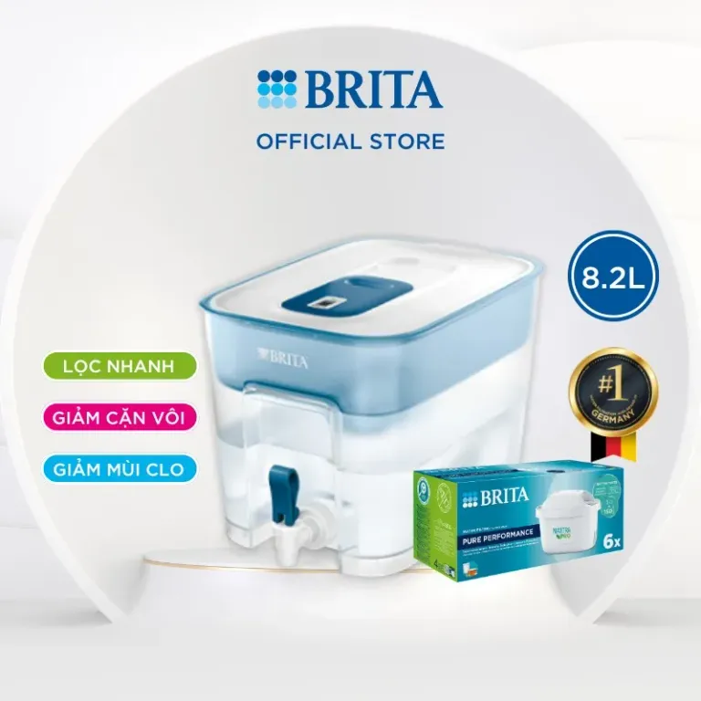 Combo BRITA Flow Basic Blue 8.2L + BRITA Maxtra Plus Pack 6 - Brand No.1 Germany