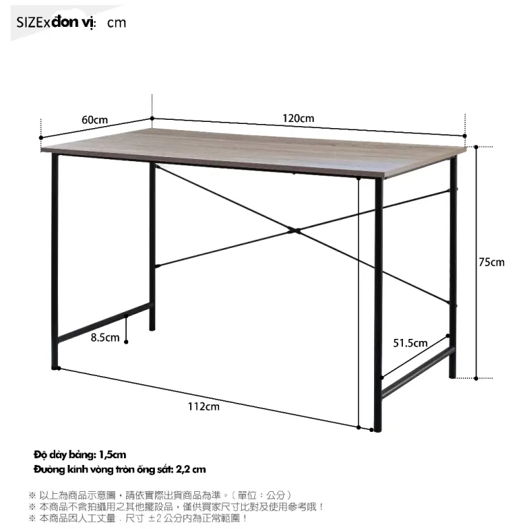 Bàn Làm Việc Đơn Giản 1m2 RICHOME DE242-1. Ván MDF Phủ Melamin Cao Cấp, Sang Trọng, Hiện Đại