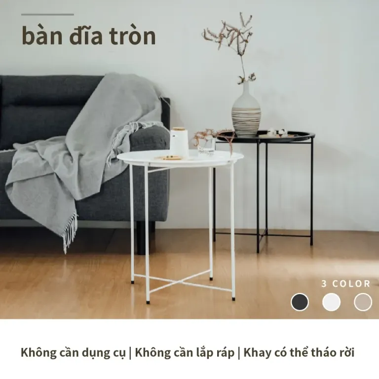 Bàn Trà Chanh RICHOME TA461 Bàn Giã Ngoại, Bàn Uống Trà, Tab Đầu Giường Sang Trọng, Tiện Lợi, Gọn Gàng