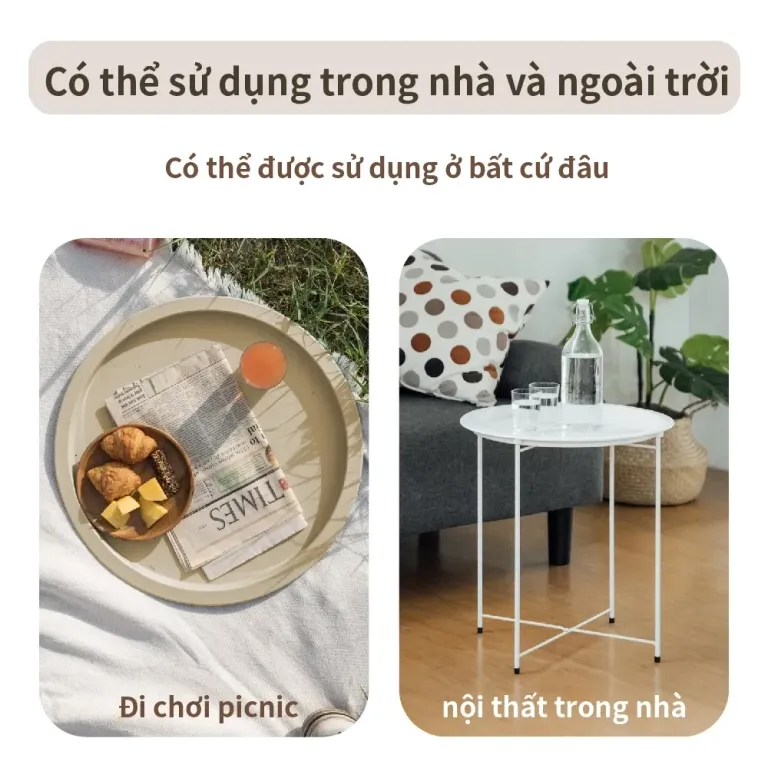 Bàn Trà Chanh RICHOME TA461 Bàn Giã Ngoại, Bàn Uống Trà, Tab Đầu Giường Sang Trọng, Tiện Lợi, Gọn Gàng