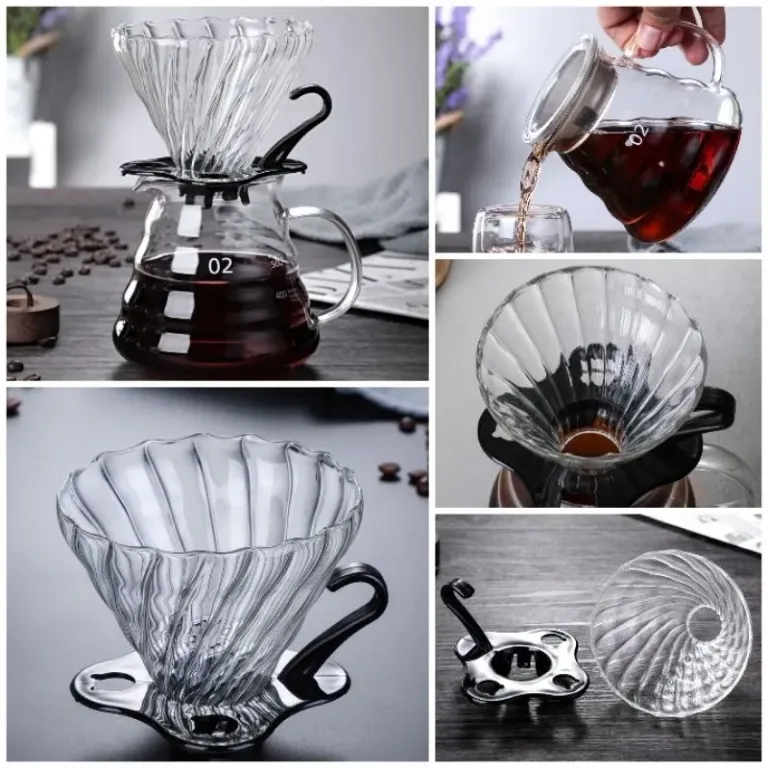 Bình Thủy Tinh Kèm Phễu V60 Pha Cà Phê Pour Over 360ML