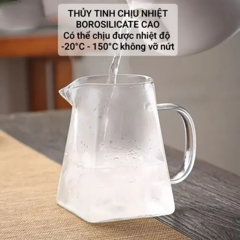 Bộ Ấm Trà 6 Chén Lõi Lọc Inox 304, Bình Pha Trà Đáy Vuông Chịu Nhiệt 750ml - 950ml