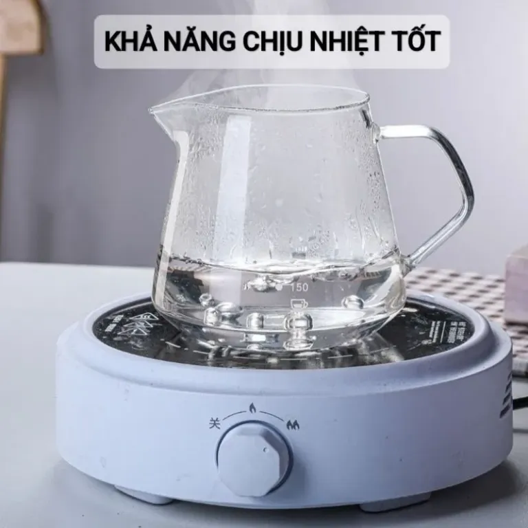 Bộ Bình Và Phễu Thủy Tinh Pha Cà Phê Bằng Giấy Lọc, Giá Đỡ Phễu Bằng Gỗ Tròn 300 ML - 600ML