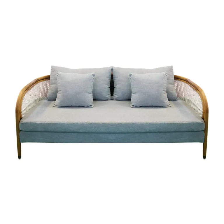 Bộ Sofa VC-044 – Gỗ Tần Bì Đệm Nỉ Màu Xanh