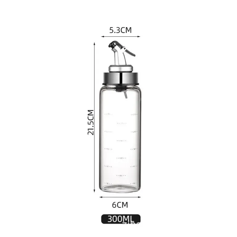 Chai Đựng Dầu Ăn Thủy Tinh Vòi Rót Bấm Tay Chia Vạch 160ML Đến 500ML Trong Nhà Bếp