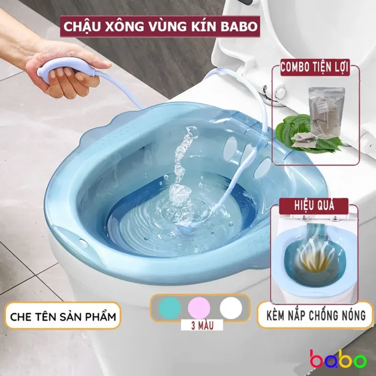 Chậu Xông Rửa Vệ Sinh Trong Suốt Dành Cho Người Già Chậu Rửa Mông, Xông Vùng Kín Cho Nam Và Nữ Đồ Dùng Phòng Tắm(TBB105)