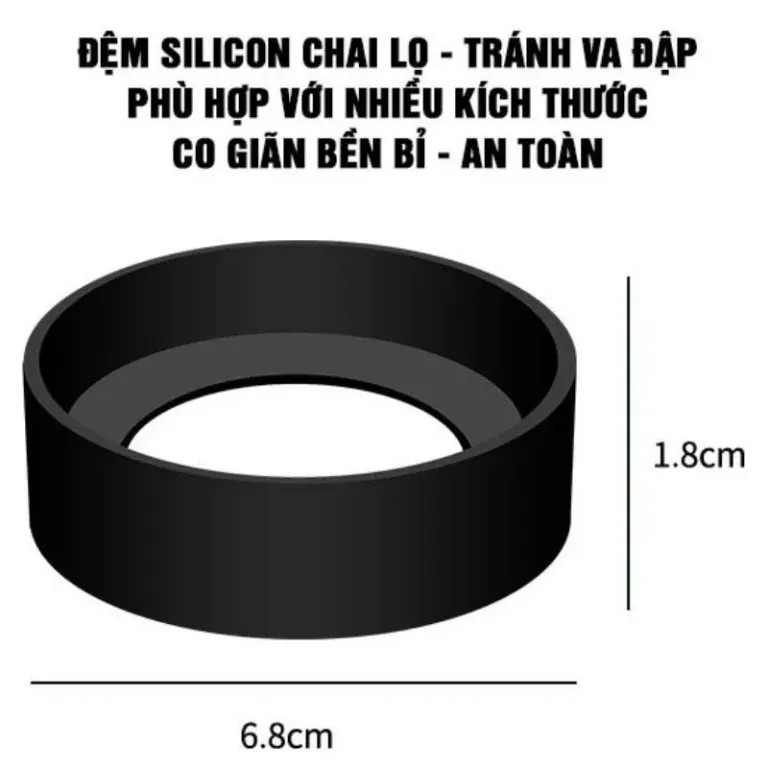 Đệm Cao Su Cho Chai Thủy Tinh Tròn - Kích Thước 6cm 6,5cm 7cm