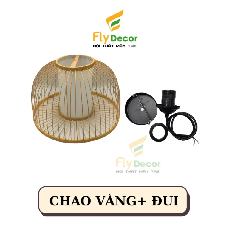 Đèn Lồng Mây Tre Thả Trần Hình Chiếc Tum - Trang Trí Quán Cafe, Phòng Khách, Nhà Hàng - Flydecor